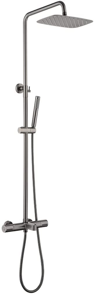 Système de douche thermostatique gris pour transformer votre salle de bain en spa de luxe