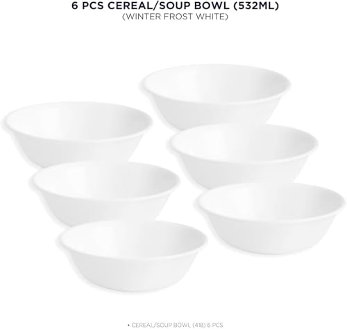 image for Corelle Vitrelle 6-Piece Soup/Cereal Bowl Set Triple Layer Glass and C