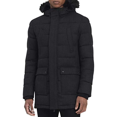 Calvin Klein Mens Quilted Anorak Puffer Jacket Black M