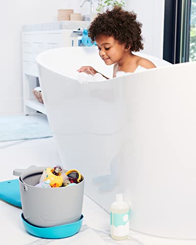 Image of Skip Hop Bath Toy Storage, Moby Stowaway Bucket, Grey