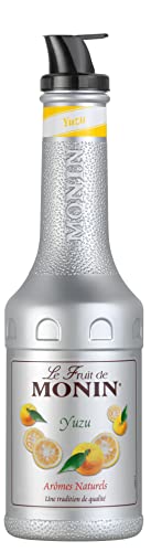 MONIN Yuzu Fruit Mix Puree 1L for Cocktails Smoothies and Mocktails. Vegan-Friendly Allergen-Free 100% Natural Flavours and Colourings. 2-in-1 Yuzu Puree and Sugar Syrup Hybrid