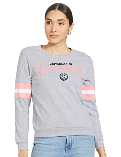 Image of Max Women Cotton Printed Crew Neck Sweatshirt