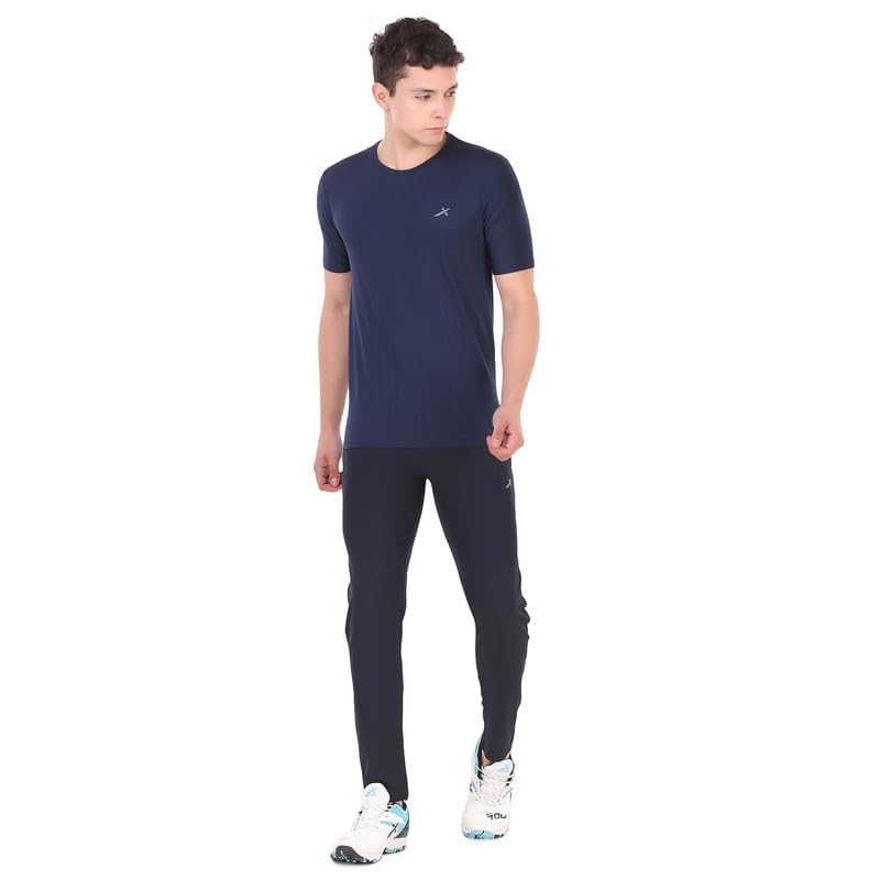 Image of Vector X Solid Men Sports Trousers 100% Polyester with Zipper Pockets(Pack of 1)