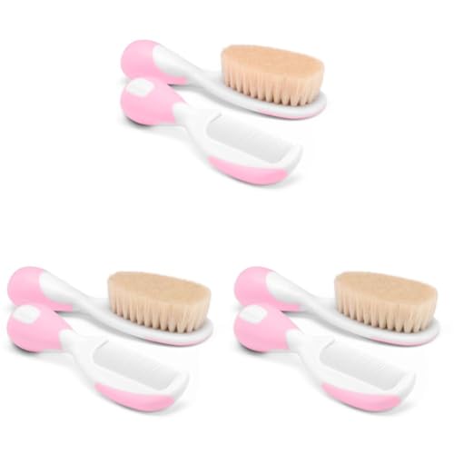 Image of Chicco Brush and Comb- Pink, 2 Piece (Pack of 3)