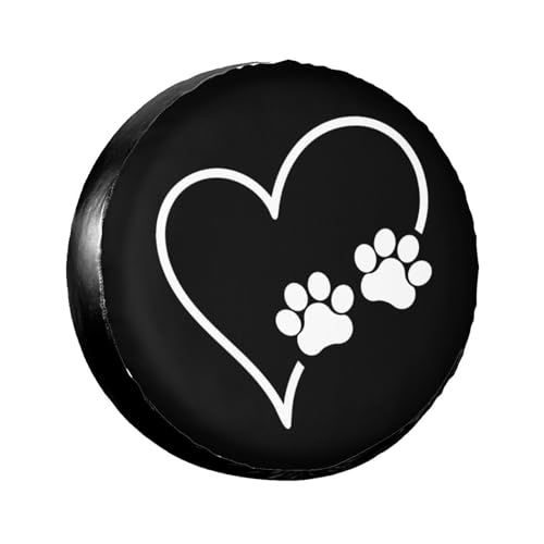 LOJAOGON Heart Paws Dog Cat Spare Tire Cover Wheel Protectors Dust-Proof Wheel Tire Cover Fit Trailer, Rv, Sand Many Vehicle 17inch