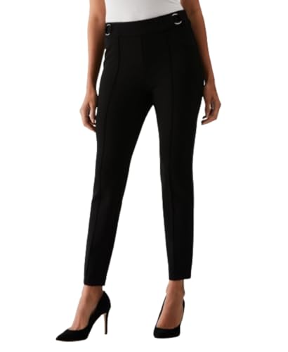 Rafaella Women's Pull-on Slim Ankle Pants with Hardware, 28” Inseam, Slimming Panel, Stretch Fabric, Classic Fit