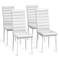 Bealife Set di 4 Sedie da Pranzo, Set di Sedie da Sala da Pranzo per Cucina, Sala da Pranzo, Sedia da Pranzo con Schienale Alto in Ecopelle, Moderno (Bianco - Pelle artificiale, Set da 4)