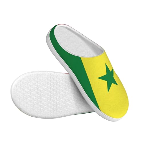 Cozy Flag of Senegal print Slippers Indoor and Outdoor Fuzzy House Shoes Anti-Skid Sole Gifts for Women Indoor Scuff3