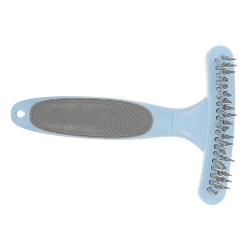 POPETPOP Pet Grooming Rake Comb for Dogs and Cats Dual-Row Deshedding Tool for Matted Hair Removal Pet Hair Comb for Home Grooming for Breeds