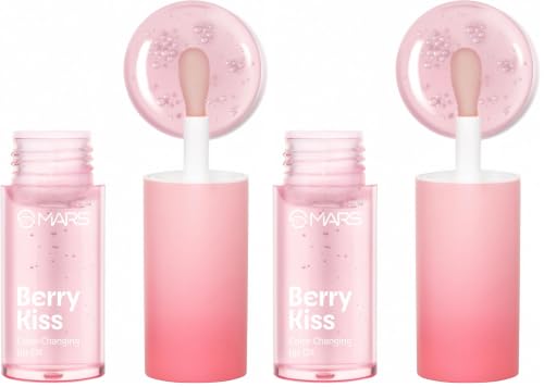 Image of MARS Color Changing Lip Oil (4.5 ml) (03-BERRY KISS) With Fat Applicator | Skin Nourishing Ingredients - Olive Fruit Oil, Jojoba Oil | Hydrating & Moisturising (Pack of 2)