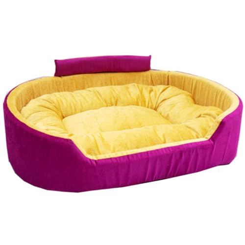 Image of Furry Smile Letest Dog Beds, Dog Sofas & Chair with Collar, Indoor Outdoor Dog beds (XXL, Purple & Yellow)
