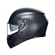 AGV - K3 E2206 MPLK Motorradhelm, Herren Integralhelm, ECE Vollvisierhelm mit Schweißabsorption, Spoiler, Lüftungsschlitzen und Kratzfestem UV-Visier, mit Intercom Ready, Schwarz