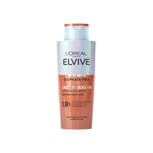 LOreal Paris Shampoo For Hair Growth And Anti Hair Loss Elvive Growth Booster With Aminexil And Niacinamide Prevents Hair Thinning and Reduces Loss In 12 Weeks For Visibly Fuller Hair 200ml