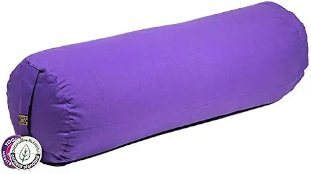 Bolster Yoga Cilíndrico Morado - Almohada de Yoga con Relleno de Trigo Sarraceno