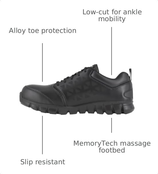 Image of Reebok Men's Rb4041 Sublite Cushion Safety Toe Athletic Work Shoe Black