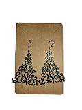 Pendientes Árbol de Navidad Verde, Diseño Espiral Decorativo, Impresión 3D, Material Plástico Ligero, Estilo Festivo, Cierre de Gancho Plata, 2 Unidades