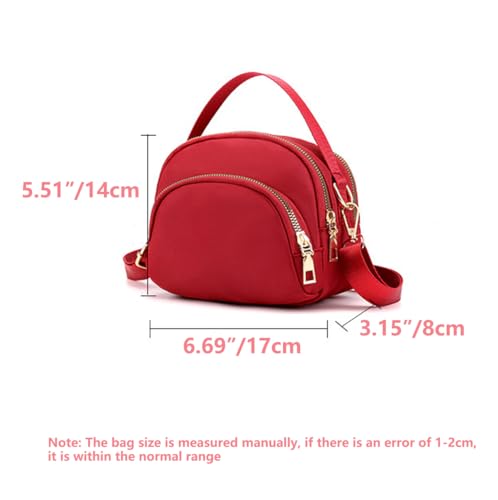 Women's Compact Crossbody Handbag, Nylon Shoulder Purse with Multiple Compartments2