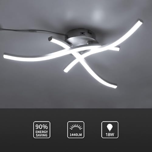 Lámpara de techo triangular LED blanca de 3 luces con protección ocular para dormitorio 5