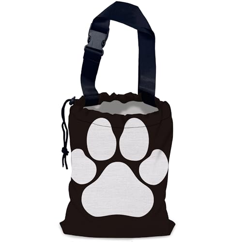Image of Dog Paw Car Trash Bag,Hanging Drawstring Car Garbage Bag,Waterproof Canvas Car Back Seat Organizer with Adjustable Buckle,for Vehicles,SUVs,Camping,Road Trips