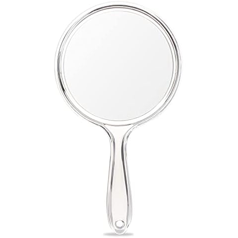 OMIRO Hand Mirror, Double-Sided Handheld Mirror 1X/3X Magnifying Mirror with Handle, Pack of 1 (Clear) Cover