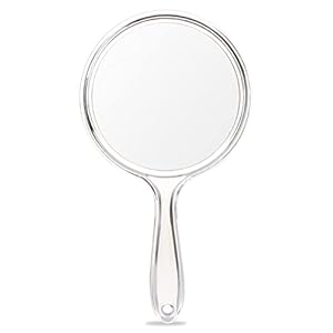 OMIRO Hand Mirror, Double-Sided Handheld Mirror 1X/3X Magnifying Mirror with Handle, Pack of 1 (Clear)