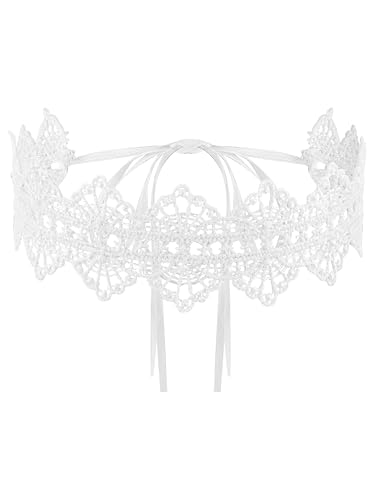 Sacina Gothic White Lace Victorian Choker, Goth Necklace, Vintage Necklace, Christmas Jewelry Gift