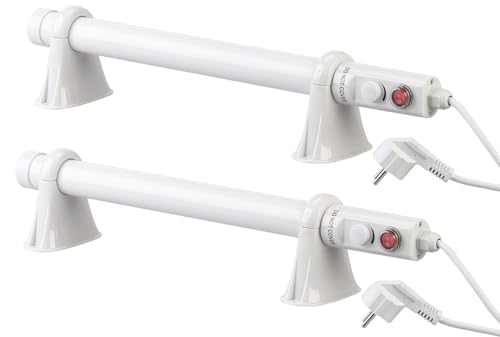 Royal Gardineer Heizung: 2er-Set elektrische Stabheizungen für Gewächshäuser, 55 W, 51 cm, IP44 (Heizstange, Frostwächter Wandmontage, Gewächshaus)