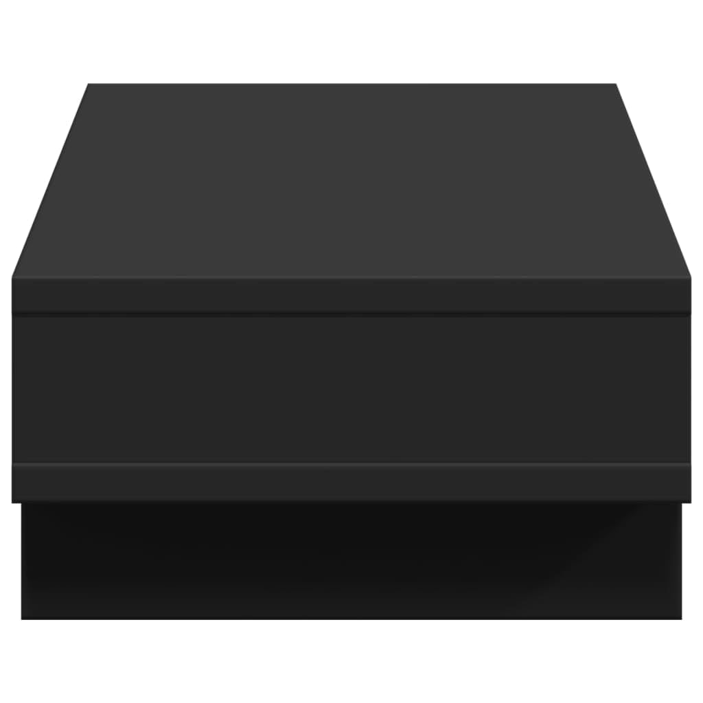 Supporto per monitor nero in legno 50 x 27 x 15 cm con 2 scomparti, rialzo ergonomico per scrivania del computer, scrivania, laptop, PC, tablet, salvaspazio e stabile per ufficio e