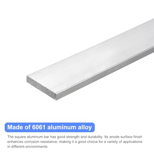 Image of uxcell Square Aluminum Flat Bar, 5 /16 inch Thick 1.8 inch Width 10 inch Length Square Aluminum Bar 6061 Aluminum Flat Plate, 8 x 45 x 254mm T6511 Solid New Mill Stock for Industrial Building