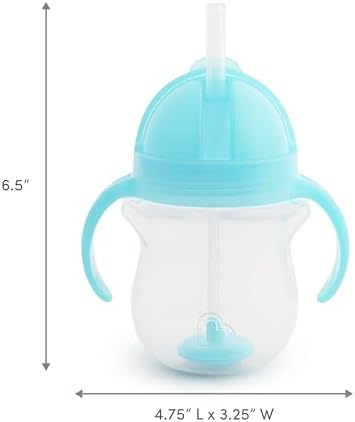 Munchkin Any Angle Click Lock Weighted Straw Trainer Cup, 7 Oz, 1 Pack, Blue - 5