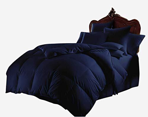 Laxo Crafts Emperor King Comforter Set Cotton 1000 Series Navy Blue 400 Gsm Duvet Comforter Set (Comforter + 2 Pillowcases) Comforter For Emperor King Size Bed #TOP25