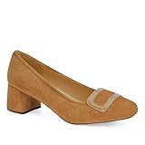 Mocassins en similicuir à bout carré et talon bloc