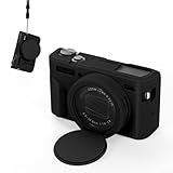 Vilgftyiet Weiche Silikonhülle für Canon PowerShot G7 X Mark II, schlanke Passform, Kamera-Abdeckung mit Objektivdeckel, kratzfeste Schutzhülle (schwarz)