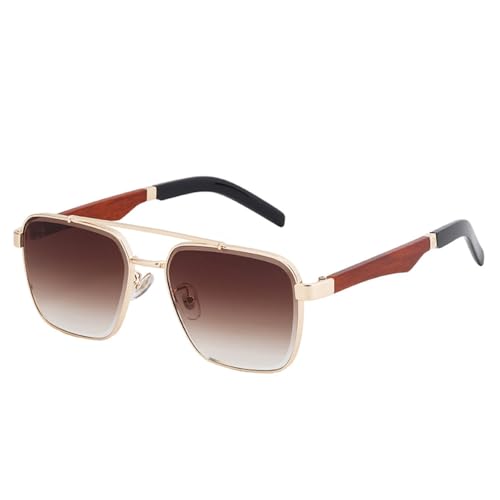 Lunettes de soleil de luxe surdimensionnées monture carrée vintage premium