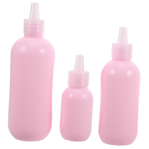 MUCKLILY 3 piezas Botellas de Viaje Rosa Botellas Exprimibles sin Fugas para Loción y Champú Dispensadores Rellenable Reutilizables para Cosméticos para Viajes y Gimnasio