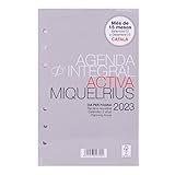 Miquelrius - Recambio agenda anillas 16 meses (Septiembre 2022 Diciembre 2023) - Día por Página - Tamaño Activa 117 x 182 mm (aprox A6) - Catalán