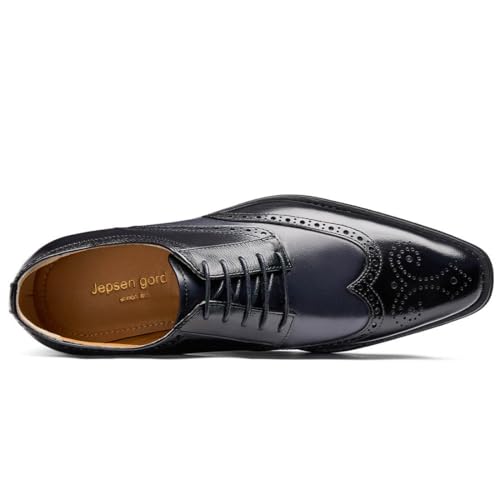 Image of Men's Dress Shoes Genuine Leather Oxfords Luxury Formal Business Suit Shoes with Blake Rapid Stitch