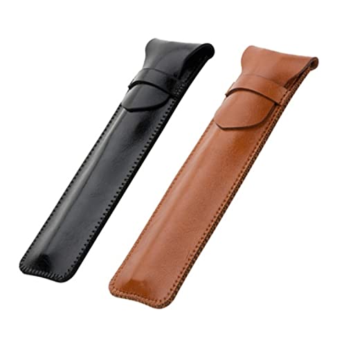 2 Stück Leder Stifthalter Handgefertigte Füllfederhalter Protect Pouch Portable Pen Schutzhülle für Stifte Stylus Touch Pen Cover