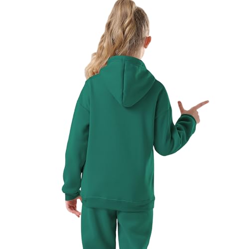 Image of Kids Athletic Pullover Hoodie Sweatshirt with Pocket Tops,2-12Years | Boys and Girls Fleece Hooded Christmas Halloween Teen Girls Athletic Hoodie Solid Color Lightweight Classic Kids Clothes