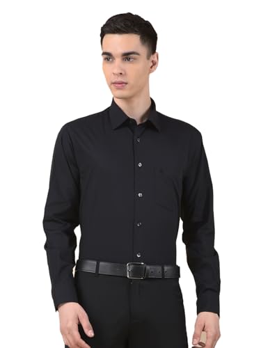Image of Cantabil Formal Shirt for Men | Breathable & Soft with Color Fastness Regular Cotton Fabric Solid Pattern (P MSHF00364H)