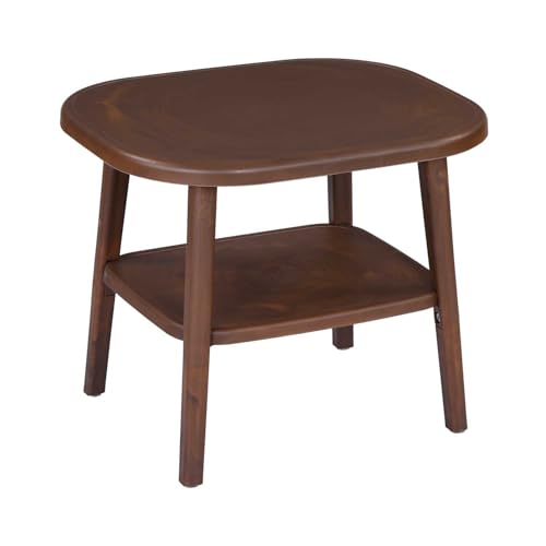 Image of Nilkamal Arena Plastic Side Table with Storage Shelf | End Table | Corner Table | for Home, Living Room, Office, Balconies, Patios | Walunt