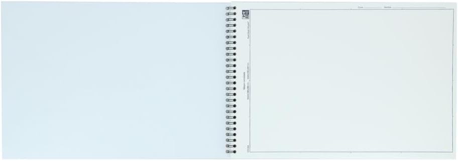 Oxford, Bloc Dibujo A4 Espiral. Tapa Blanda, Contratapa Rígida, 20 Hojas. Papel 130 gr con Recuadro
