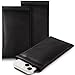 TRIUMPH VISION Squeeze Phone Sleeve PU Leather Pouch Cell-Phone Soft Cases Heat Insulation Layer Thermal Bag Cold Weather Black 3 Pack