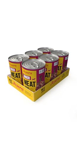 JOSERA Meat Lovers Junior Pure Beef (6 x 400 g) | Junior | Premium Nassfutter für Welpen & Junghunde | extra viel Rindfleisch & Lachsöl | getreidefrei | Alleinfutter | Hundefutter nass | 6er Pack