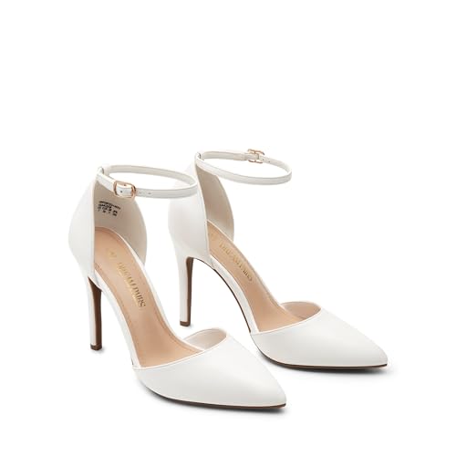DREAM PAIRS Women's Oppointed-Lacey Pointed Toe Ankle Strap High Heel Stiletto Pumps Wedding Dress Shoes4