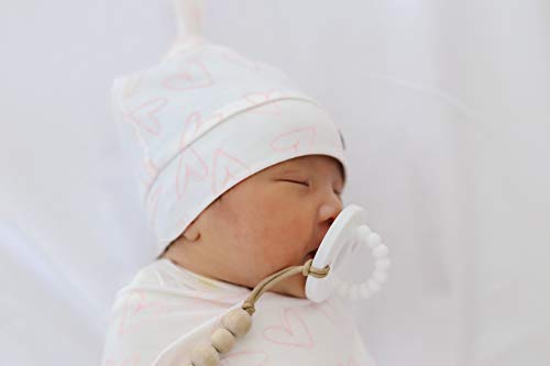 Image of Copper Pearl Baby Beanie Hat Top Knot Stretchy Soft Lola