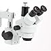 AmScope SM-4TPZ Professional Trinocular Stereo Zoom Microscope with Simultaneous Focus Control, WH10x Eyepieces, 3.5X-90X Magnification, 0.7X-4.5X Zoom Objective, Ambient Lighting, Double-Arm Boom Stand, Includes 0.5X and 2.0X Barlow Lens
