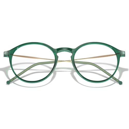 Image of VISOONE Lightweight Anti-Slip Blue Light Blocking Glasses Niko | Clear Lense UV400 Round Frame Fashion Cute Slim Eyewear for Women Men non prescription