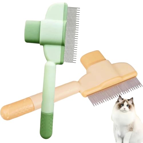 Vroxdrez 2 Stück Katzenbürste, Fellblitz Bürste für Haustiere – Pfotenmond Entfilzungskamm Katze – Pfotenmond Bürste gegen Knoten & lose Haare – Für Langhaar- & Kurzhaarkatzen – Perfekt für Fellpflege