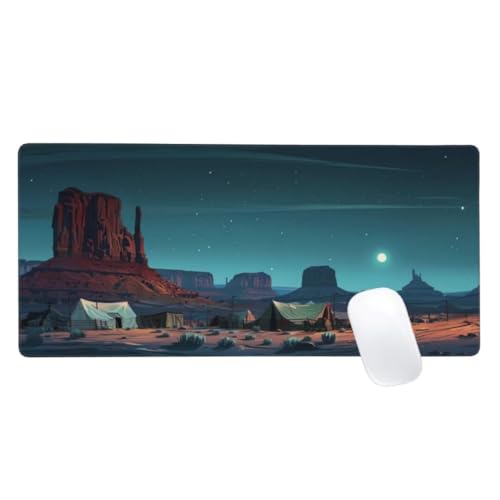 Paysage Tapis de Souris XXL 700x300mm, Tapis de Souris Désert, Tapis Souris Clavier et Bureau, Étendu Tapis de Souris Gamer, Lavable Surface, Base Antidérapante, Améliorer Précision et Vitesse Z2-602
